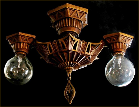 Antique Lighting - Sold Two Light Fixtures - Harris House